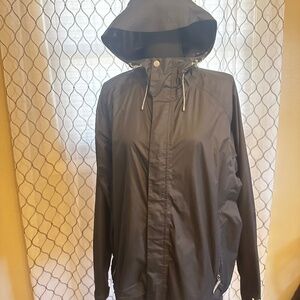 Women's Size Large White Sierra Hooded Rain Coat